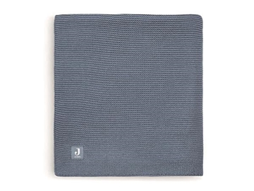 Image de Couverture basic en tricot 100 x 150 cm, bleu jeans